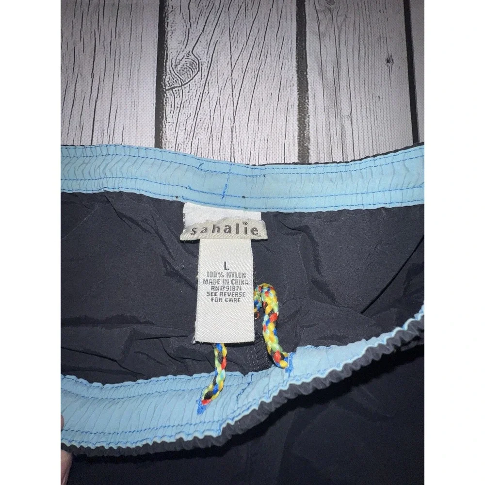 Vtg Sahalie Black Swim Shorts Bathing Suit Trunks Board Shorts  Men's Large